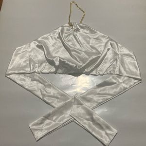 White and Chain Cropped Top